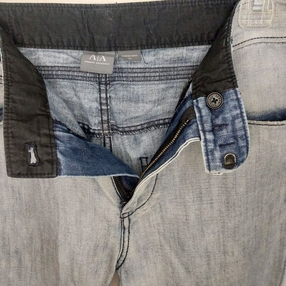 Men's Armani Exchange AX Slim Fit Light Blue Jeans - Size 28/30 - Picture 6 of 7
